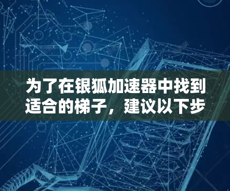 为了在银狐加速器中找到适合的梯子，建议以下步骤