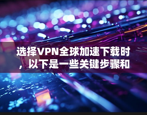 选择VPN全球加速下载时,以下是一些关键步骤和考虑因素,帮助你做出明智的决策 选择VPN全球加速下载时,以下是一些关键步骤和考虑因素,帮助你做出明智的决策
